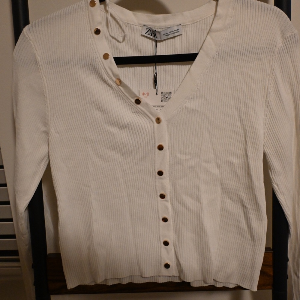 Zara Cream Button-Down Women's Shirt